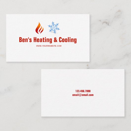 冷暖房、空調HVACビジネス 名刺 (正面/裏面)