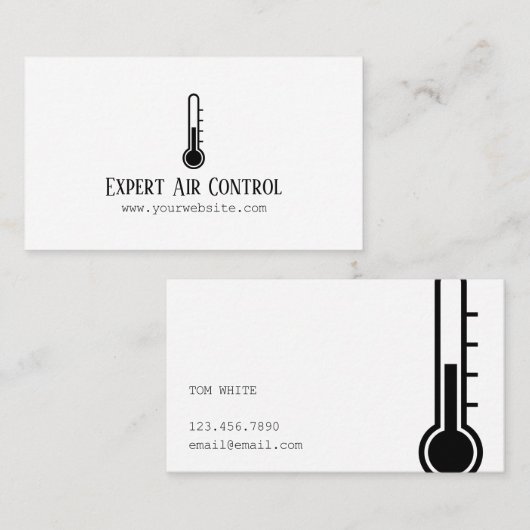 冷暖房、空調HVACビジネス 名刺 (正面/裏面)