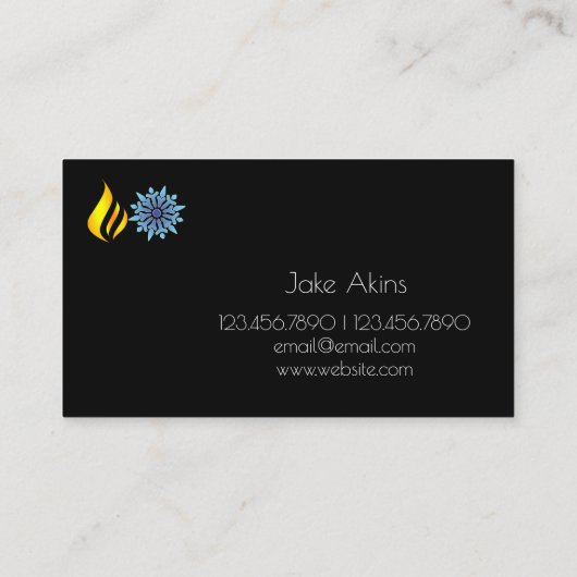 冷暖房、空調HVACビジネス 名刺 (裏面)