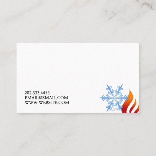 冷暖房、空調HVAC 名刺 (裏面)