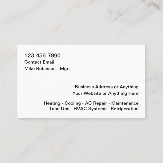 冷気調節名刺 名刺 (裏面)