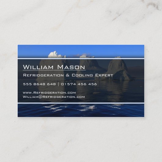 冷氷、エアコン – 名刺 (裏面)