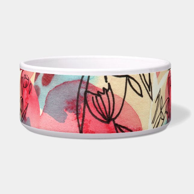 冷温水カラーフローラ幾何学 ボウル (正面)