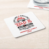 冷焼きパパのバー及びグリルデザイン2 スクエアペーパーコースター (アングル)