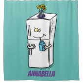 冷蔵おもしろいイラストレーション シャワーカーテン (正面)