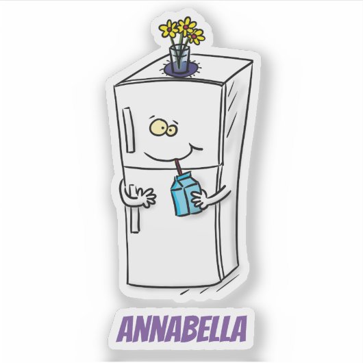 冷蔵おもしろいイラストレーション シール (正面)