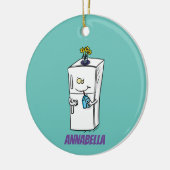 冷蔵おもしろいイラストレーション セラミックオーナメント (左)