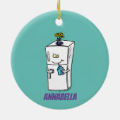 冷蔵おもしろいイラストレーション セラミックオーナメント (裏面)