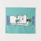 冷蔵おもしろいイラストレーション タペストリー (正面(横))