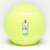 冷蔵おもしろいイラストレーション テニスボール (裏面)