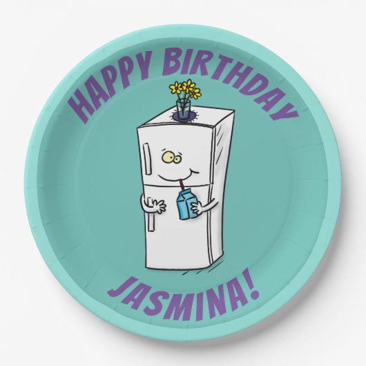 冷蔵おもしろいイラストレーション ペーパープレート (正面)