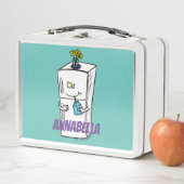 冷蔵おもしろいイラストレーション メタルランチボックス (インサイチュ)