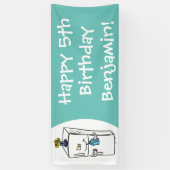 冷蔵おもしろいイラストレーション 横断幕 (縦)