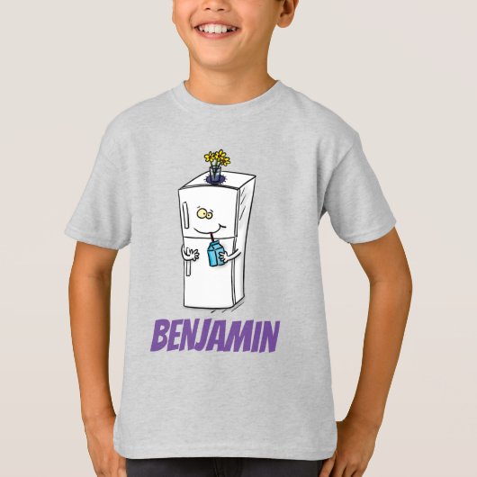 冷蔵おもしろいイラストレーション Tシャツ (正面)