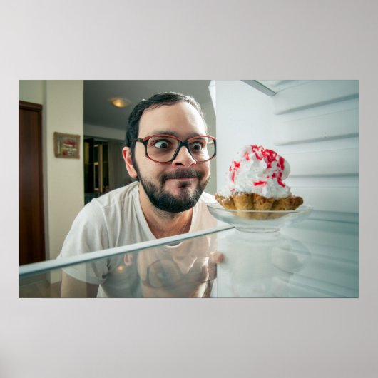 冷蔵おもしろい庫を見ている人 ポスター (正面)