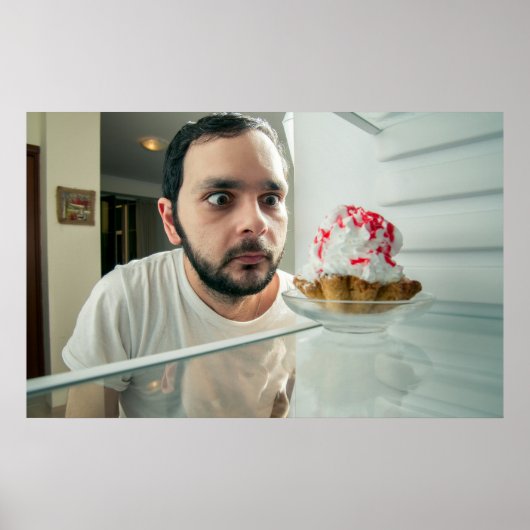 冷蔵おもしろい庫を見ている人 ポスター (正面)