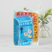 冷蔵庫おもしろいグリーティングカード – かわいいキッチン カード (スタンド正面)