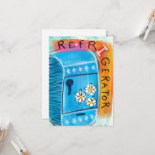 冷蔵庫おもしろいグリーティングカード – かわいいキッチン カード (正面/裏面インサイチュ)