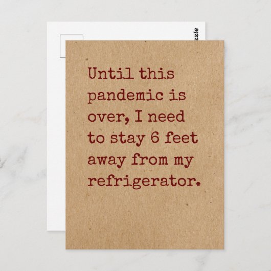 冷蔵庫から6フィート離れる必要がある ポストカード (正面/裏面)
