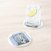 冷蔵庫の中に座っている漫画の象 コースター (側面)