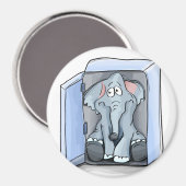冷蔵庫の中に座っている漫画の象 マグネット (正面/裏面)