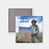 冷蔵庫アート：アーティストJohn Dyerプロフィール写真 マグネット (正面/裏面)