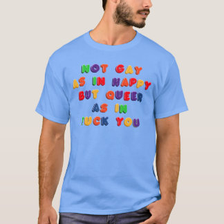 冷蔵庫マグネット おもしろい Not Gay As in Happy Tシャツ