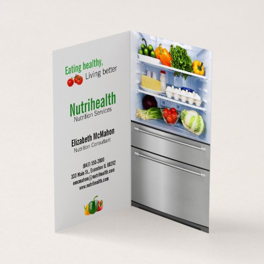 冷蔵庫栄養士折り畳み名刺 名刺 (内部)