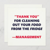 冷蔵庫清掃おもしろい感謝Officeユーモア (正面/裏面)