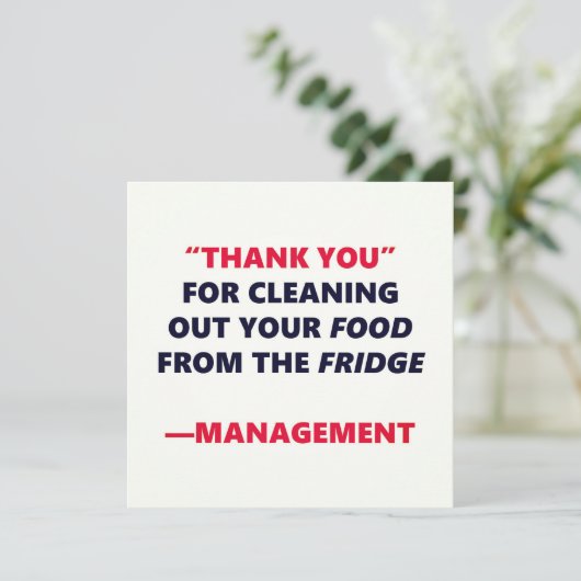冷蔵庫清掃おもしろい感謝Officeユーモア (スタンド正面)