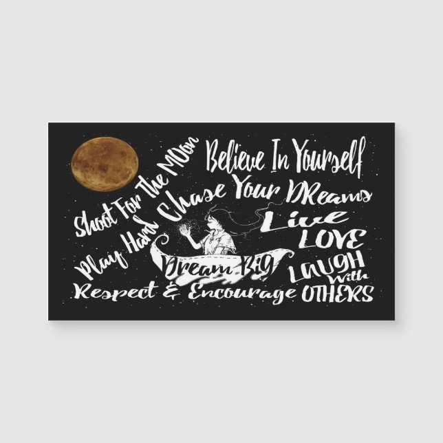 冷蔵庫用マグネットの感動的でやる気を起こさせるな引用文 (正面)