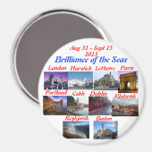 冷蔵庫用マグネットの輝き2013年9月大西洋横断 マグネット (正面/裏面)