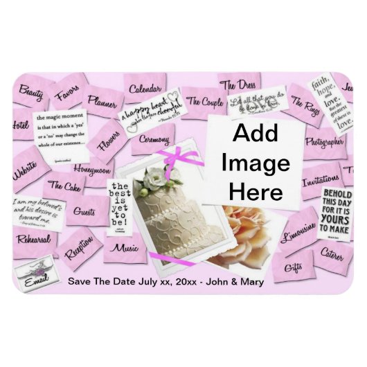 冷蔵庫用マグネットウェディング日付の保存招待状 マグネット (横)