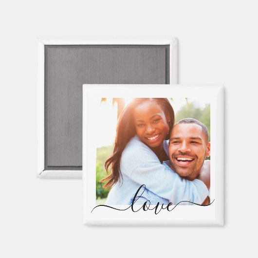 冷蔵庫用マグネット写真テンプレートラブ文字ホワイト マグネット (正面/裏面)