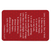 冷蔵庫用マグネット、愛は患者（コリント人） マグネット (横)