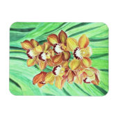 冷蔵庫磁石 – オレンジと黄色の蘭 マグネット (横)