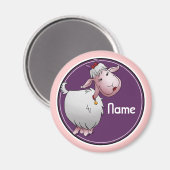 冷蔵庫磁石、名前テンプレート、かわいいヤギ マグネット (正面/裏面)