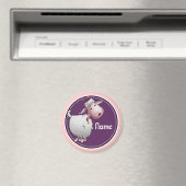 冷蔵庫磁石、名前テンプレート、かわいいヤギ マグネット (インサイチュ (食洗機))