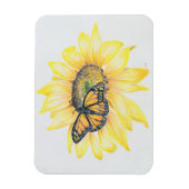 冷蔵庫磁石（昆虫）オオカバマダラ、モナーク&ひまわり マグネット (縦)