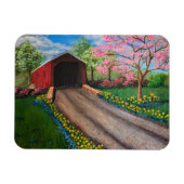 冷蔵庫磁石 – Springtime at Covered Bridge マグネット (横)