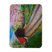 冷蔵庫磁石 – Springtime at Covered Bridge マグネット (縦)