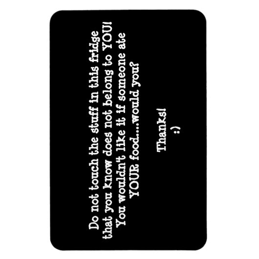 冷蔵庫食警告物泥棒のカスタマイズこと。 マグネット (縦)