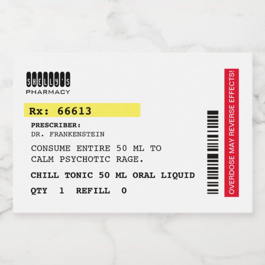 冷蔵強直フェイク処方 リキュールボトルラベル (シングルラベル)