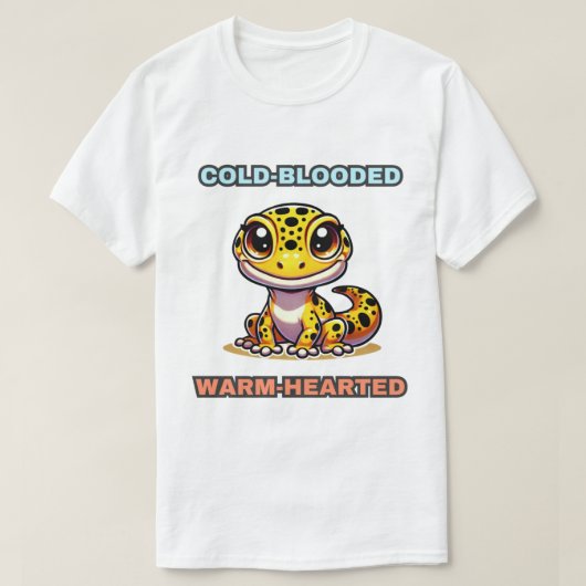 冷血な心のヒョウおもしろいゲコ Tシャツ (デザイン正面)