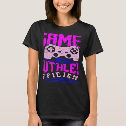 冷酷な効率でゲームに勝つ ゲーミング Tシャツ (正面)