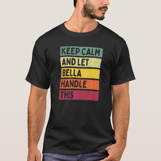 冷静さを保ちベラに任せて Quote Retro Tシャツ (正面)