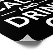 冷静さを保ち、お酒を飲もう 面白いフレーズの王冠デザイン ポスター (角)