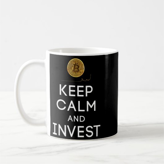 冷静さを保ち、ビットコインの暗号通貨に投資しよう コーヒーマグカップ (左)