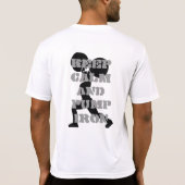 冷静さを保ち+筋トレせよ+フィットネス Tシャツ (裏面)
