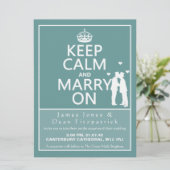 「冷静さを保ち、結婚を続ける」6.5インチ ウェディング 招待状 (スタンド正面)